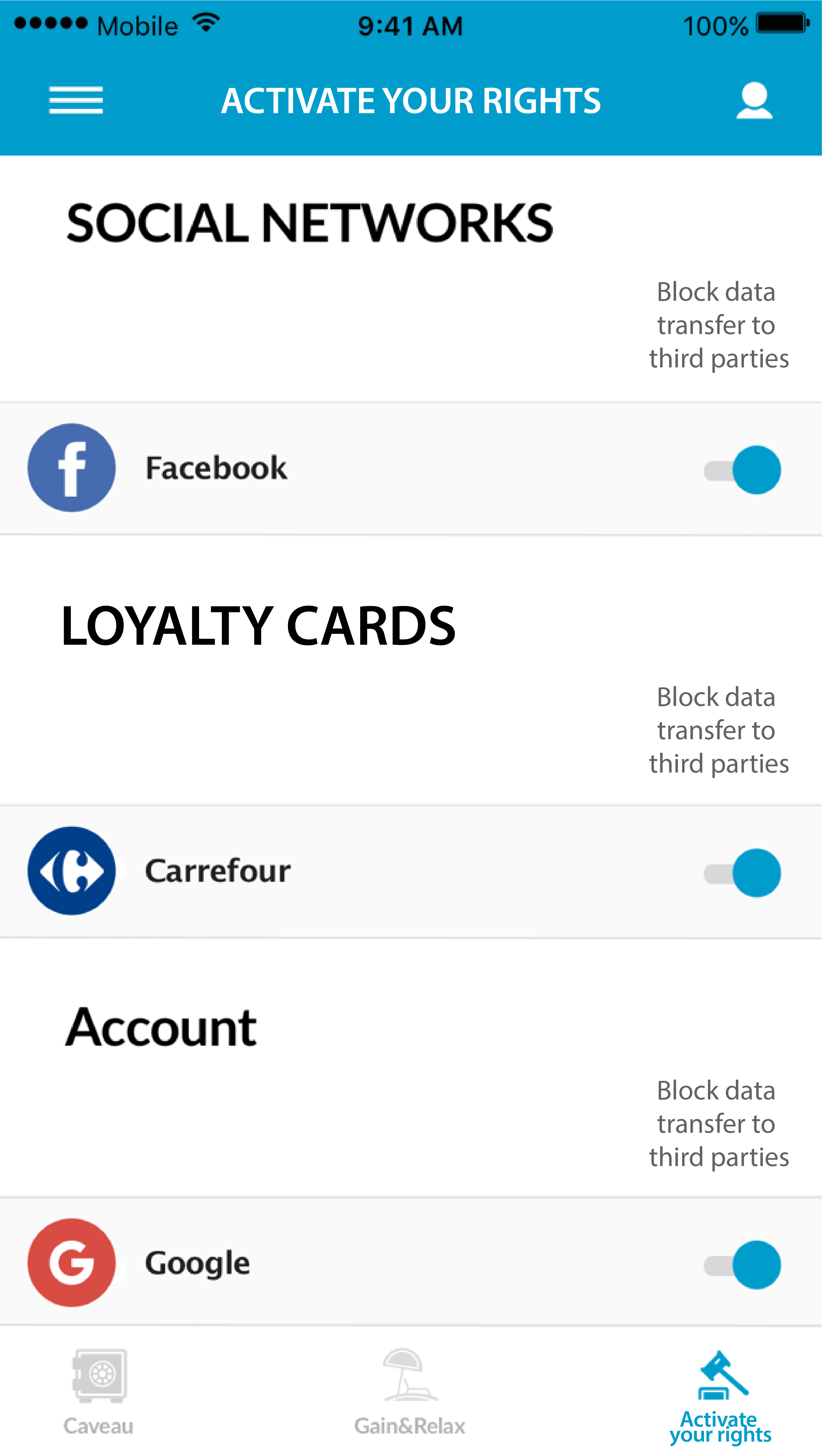 Social network & Fidelity card